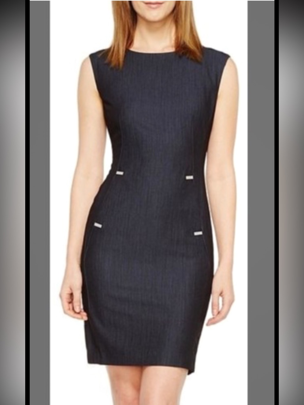 Calvin Klein Denim dark gray Sheath Dress – Size 8